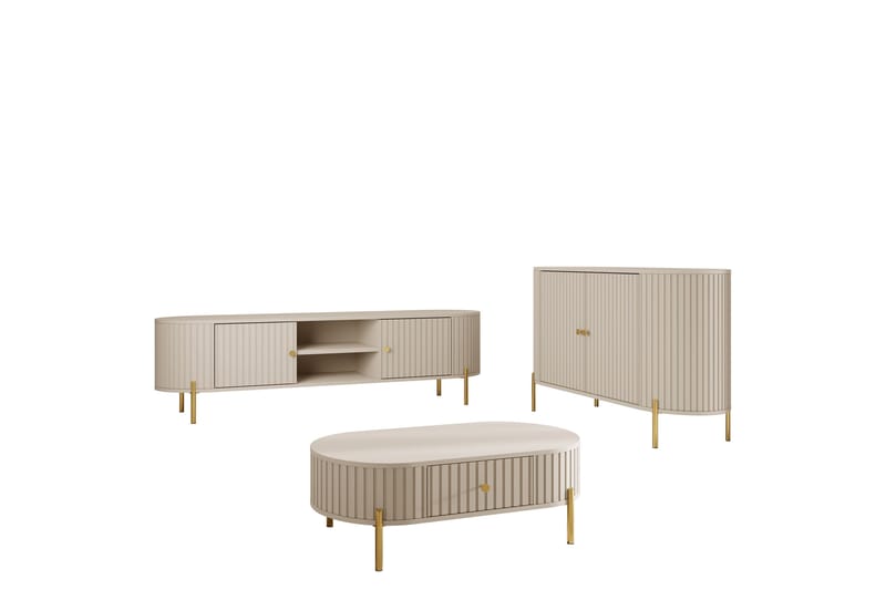 Maggio Møbelsett For Stue - Beige - Møbler - Møbelsett - Møbelsett til stue