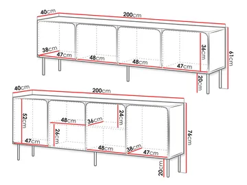 Marros Møbelsett Skjenk 200 cm - Beige - Møbler - Møbelsett - Møbelsett til stue