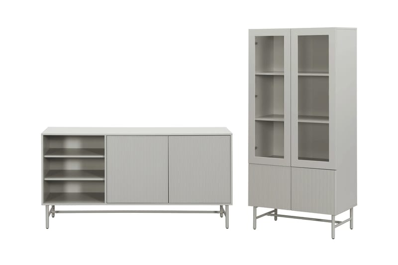 Matterhorn Møbelsett Stue – Vitrineskap & Konsollbord - Beige - Møbler - Møbelsett - Møbelsett til stue