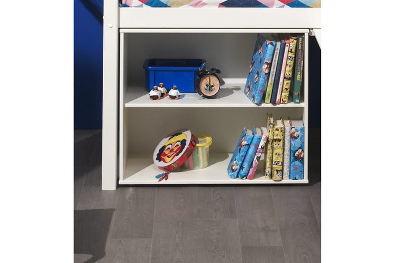 Middelseng med skrivebord, bokhylle og skap med 4 dører med hylle Pino - Møbler - Barnemøbler - Barnemøbelsett
