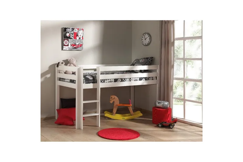 Middelseng med skrivebord, skap med 4 dører, hylle og skap med 2 dører Pino - Møbler - Møbelsett - Møbelsett til soverom