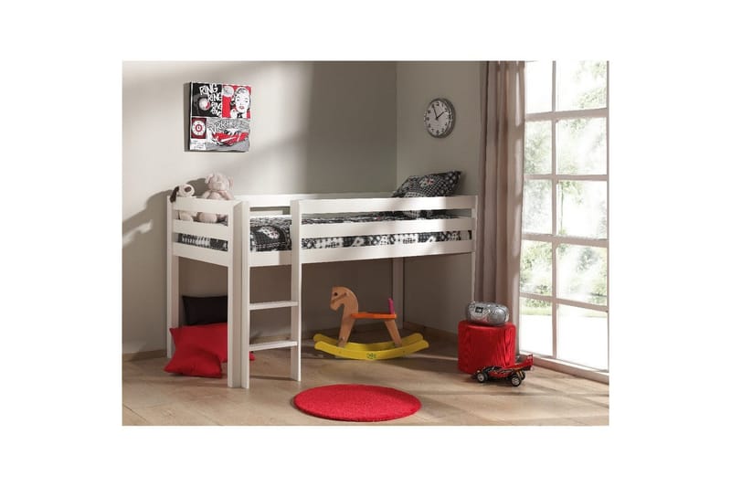 Middelseng med skrivebord og skap med 4 dører med hylle Pino - Møbler - Møbelsett - Møbelsett til soverom