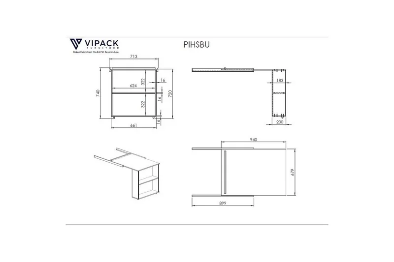 Middelseng med skrivebords kommode Pino - Møbler - Møbelsett - Møbelsett til soverom