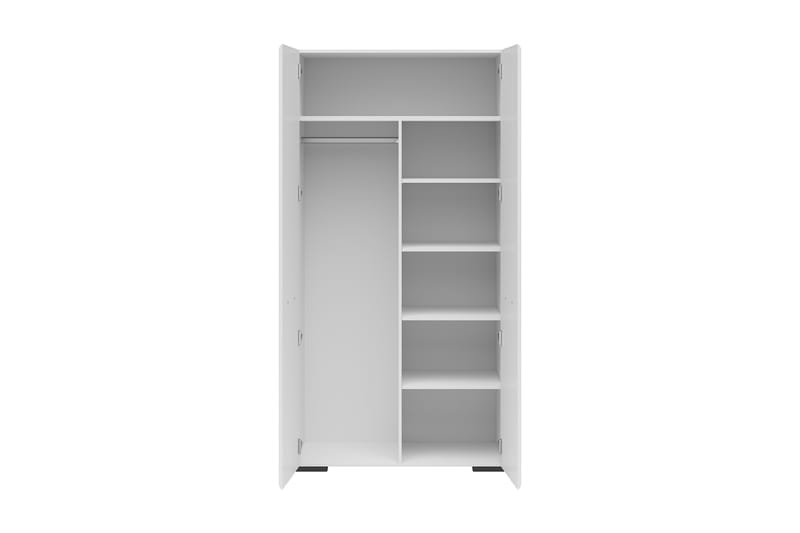 Assena Stuesett 100x55 cm - Hvit Høyglans/Svart - Møbler - Møbelsett - Møbelsett til stue