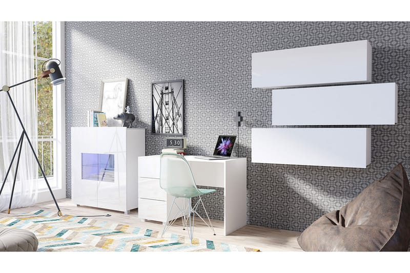 Calabrini Møbelsett Stue - Grå / Hvit - Møbler - Møbelsett - Møbelsett til stue