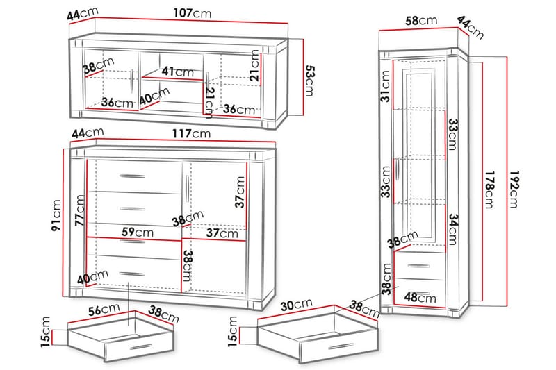 Dallas Stuesett - Eik - Møbler - Møbelsett - Møbelsett til stue