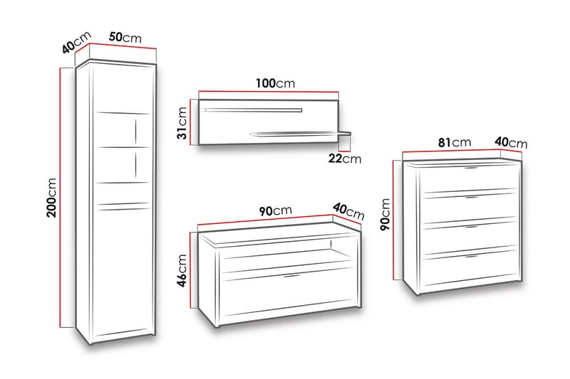 Denver Mediamøbel - Brun - Møbler - Møbelsett - Møbelsett til stue