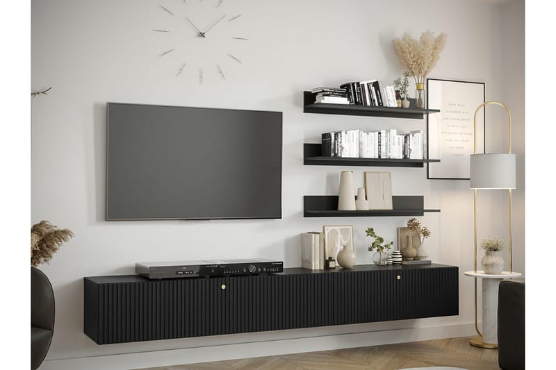 Dunvegan Möbelset För Vardagsrum Black - Møbler - Møbelsett - Møbelsett til stue