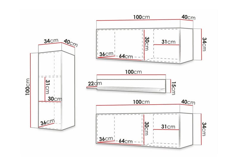 Dunvegan Möbelset För Vardagsrum Black - Møbler - Møbelsett - Møbelsett til stue