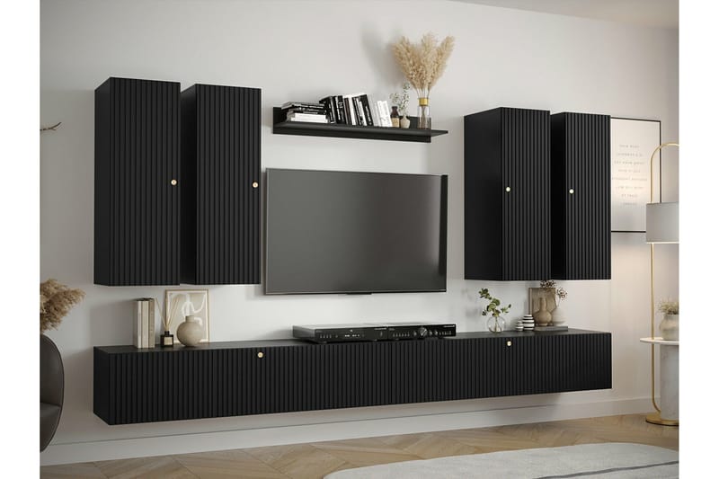 Dunvegan Möbelset För Vardagsrum Black - Møbler - Møbelsett - Møbelsett til stue