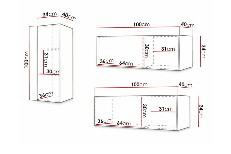 Dunvegan Möbelset För Vardagsrum Black - Møbler - Møbelsett - Møbelsett til stue