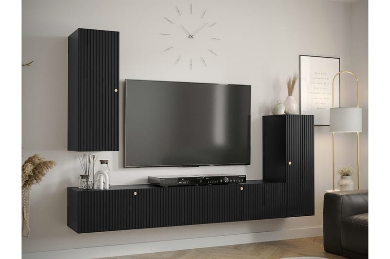 Dunvegan Möbelset För Vardagsrum Black - Møbler - Møbelsett - Møbelsett til stue