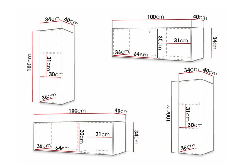 Dunvegan Möbelset För Vardagsrum Black - Møbler - Møbelsett - Møbelsett til stue