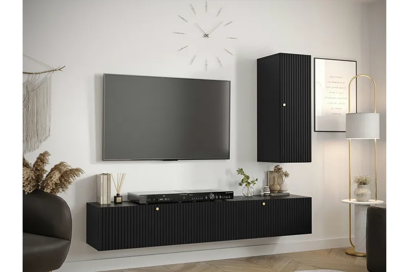 Dunvegan Möbelset För Vardagsrum Black - Møbler - Møbelsett - Møbelsett til stue