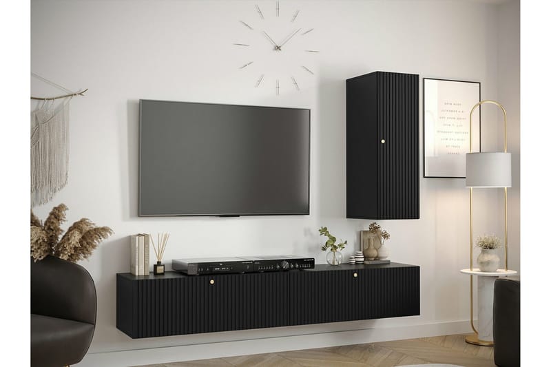 Dunvegan Möbelset För Vardagsrum Black - Møbler - Møbelsett - Møbelsett til stue
