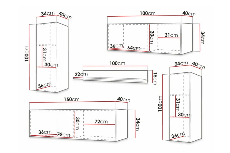 Dunvegan Möbelset För Vardagsrum Black - Møbler - Møbelsett - Møbelsett til stue