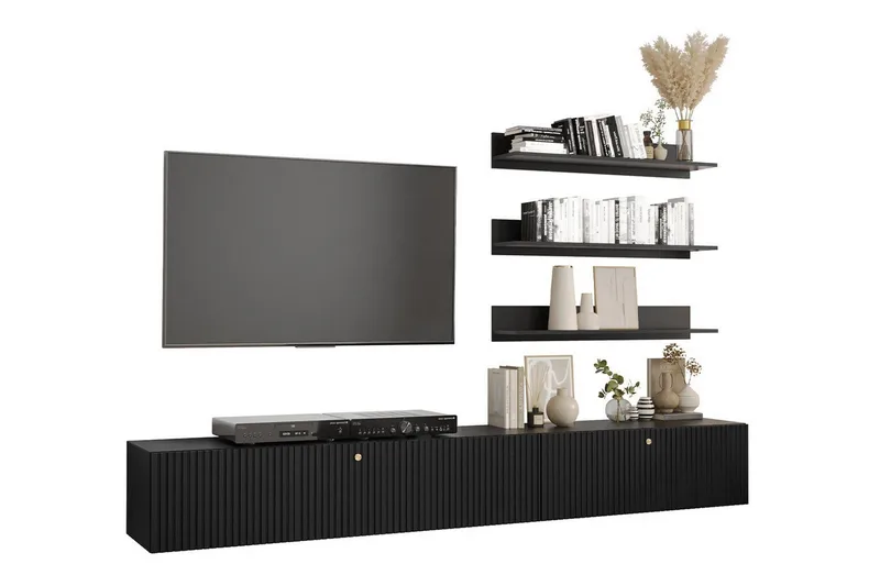 Dunvegan Möbelset För Vardagsrum Black - Møbler - Møbelsett - Møbelsett til stue