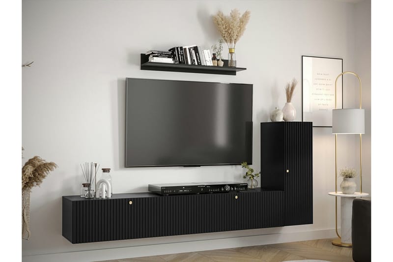 Dunvegan Möbelset För Vardagsrum Black - Møbler - Møbelsett - Møbelsett til stue
