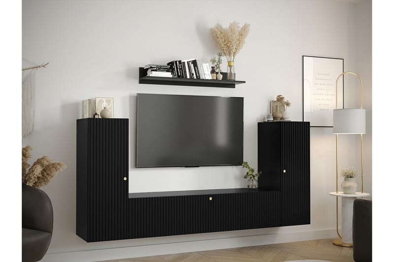 Dunvegan Möbelset För Vardagsrum Black - Møbler - Møbelsett - Møbelsett til stue