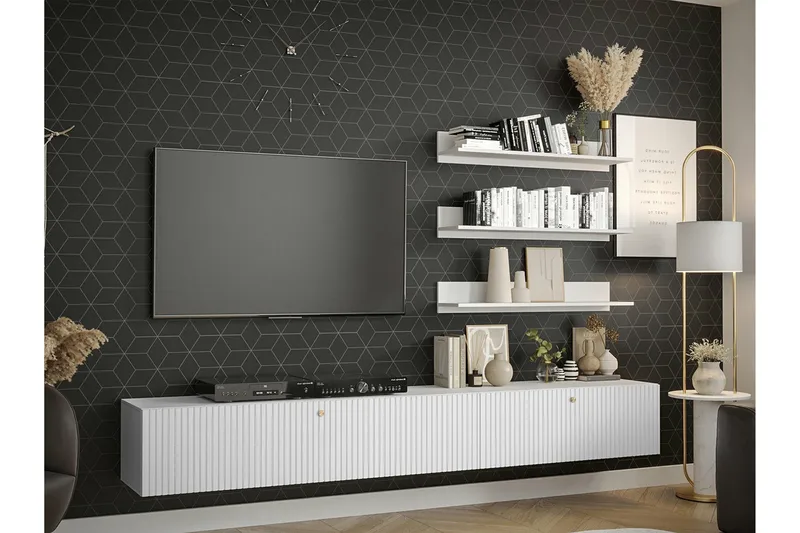 Dunvegan Möbelset För Vardagsrum White - Møbler - Møbelsett - Møbelsett til stue