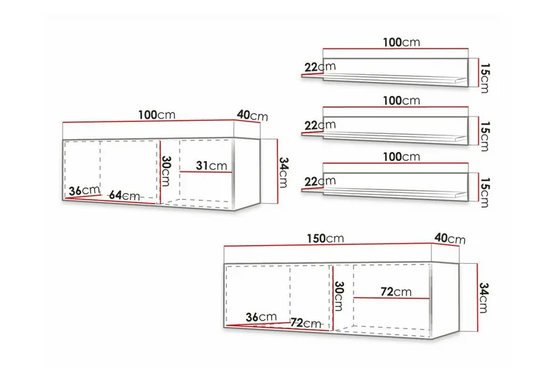 Dunvegan Möbelset För Vardagsrum White - Møbler - Møbelsett - Møbelsett til stue