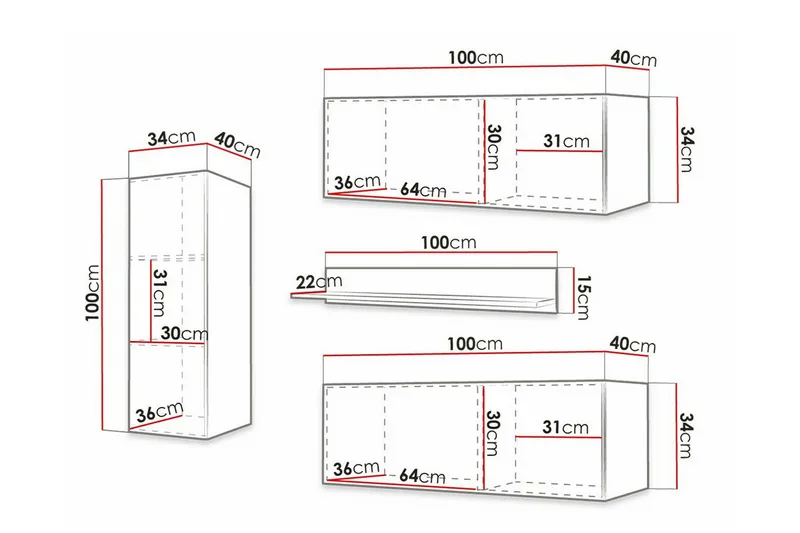 Dunvegan Möbelset För Vardagsrum White - Møbler - Møbelsett - Møbelsett til stue