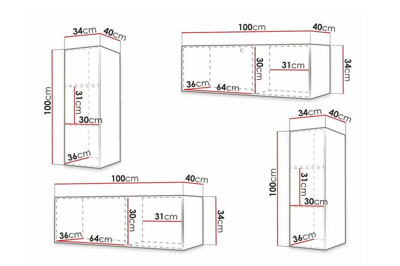 Dunvegan Möbelset För Vardagsrum White - Møbler - Møbelsett - Møbelsett til stue