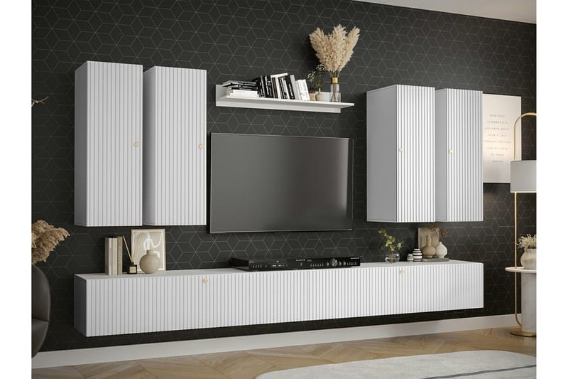 Dunvegan Möbelset För Vardagsrum White - Møbler - Møbelsett - Møbelsett til stue