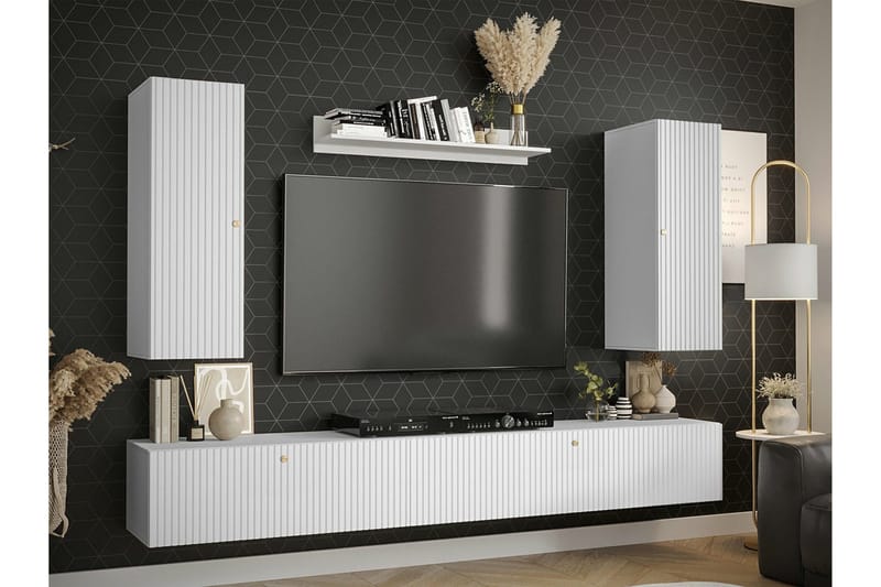 Dunvegan Möbelset För Vardagsrum White - Møbler - Møbelsett - Møbelsett til stue