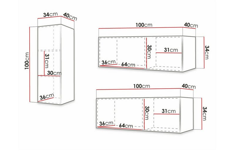 Dunvegan Möbelset För Vardagsrum White - Møbler - Møbelsett - Møbelsett til stue