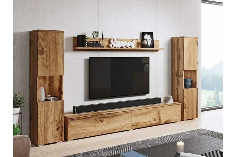 Galbally Möbelset För Vardagsrum Brown - Møbler - Møbelsett - Møbelsett til stue