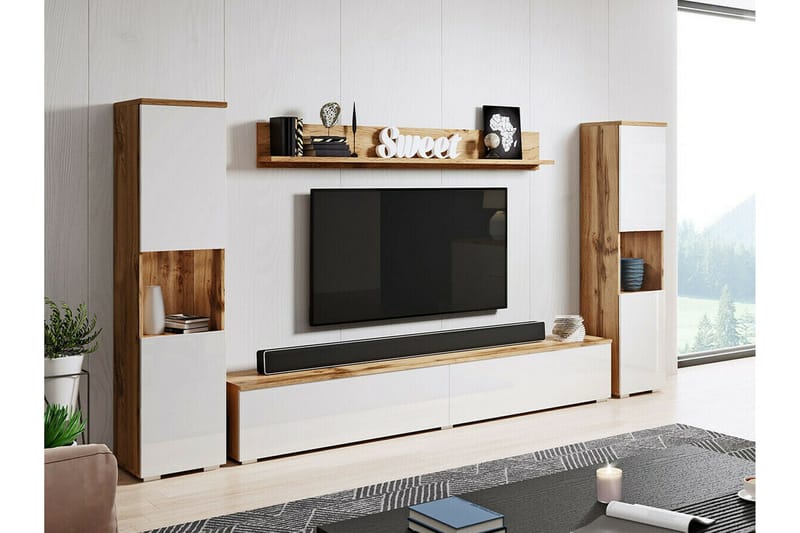 Galbally Möbelset För Vardagsrum Brown - Møbler - Møbelsett - Møbelsett til stue