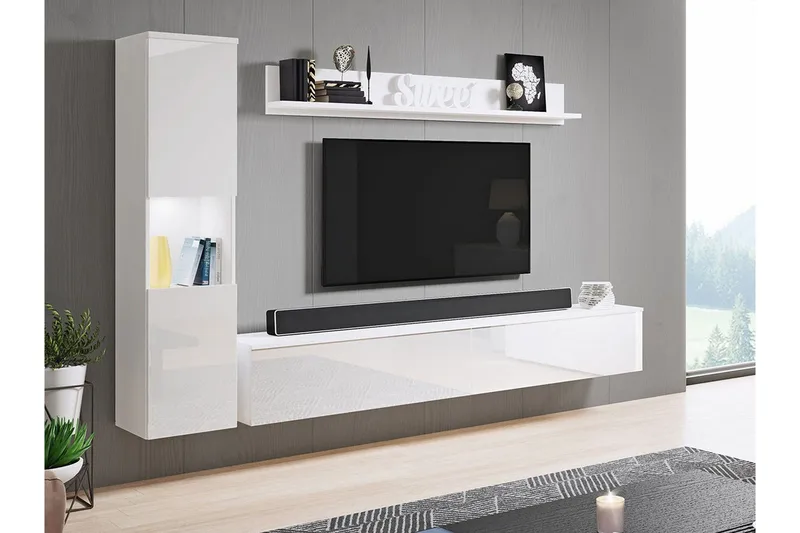 Galbally Möbelset För Vardagsrum White - Møbler - Møbelsett - Møbelsett til stue