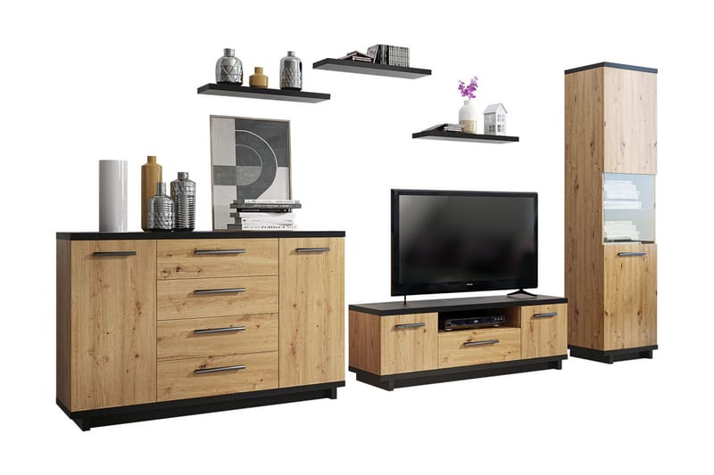 Ines Stuesett - Eik/Svart - Møbler - Møbelsett - Møbelsett til stue