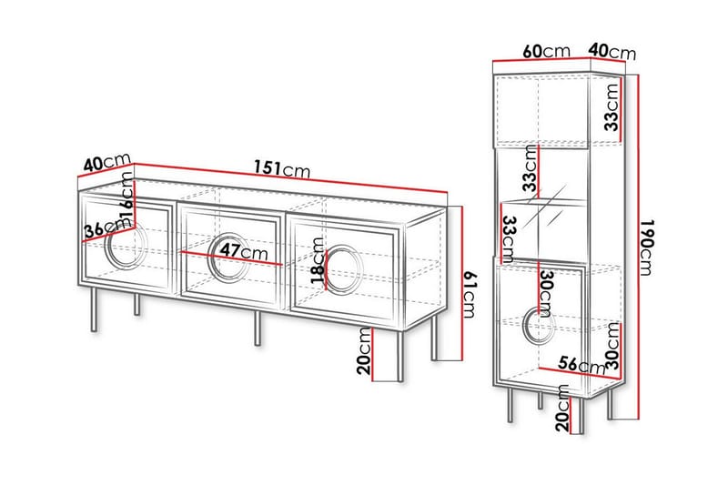 Juniskär Møbelsett for stue - Svart - Møbler - Møbelsett - Møbelsett til stue