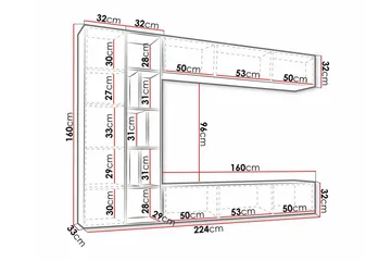 Kintore Møbelsett for stue - Hvid - Møbler - Møbelsett - Møbelsett til stue