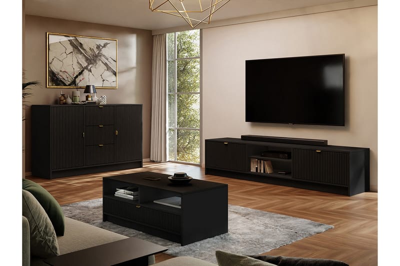 Kintore Møbelsett for stue - Svart - Møbler - Møbelsett - Møbelsett til stue