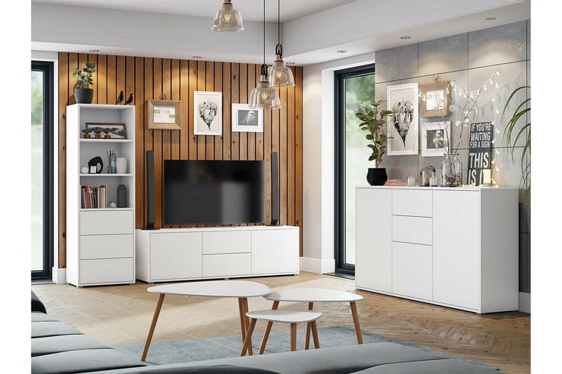 Kintore Möbelset För Vardagsrum White - Møbler - Møbelsett - Møbelsett til stue