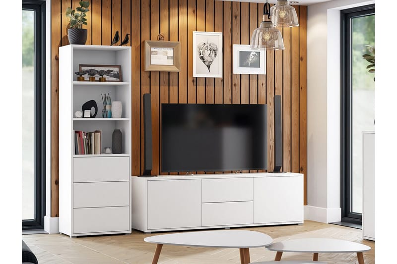 Kintore Möbelset För Vardagsrum White - Møbler - Møbelsett - Møbelsett til stue