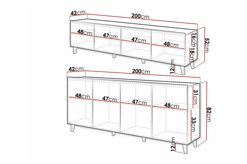 Kintore Möbelset För Vardagsrum White - Møbler - Møbelsett - Møbelsett til stue