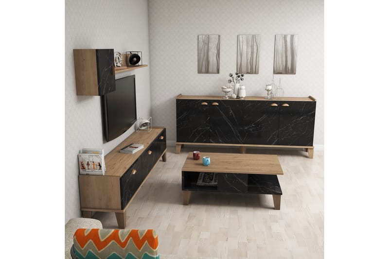 Living Room Furniture Set Eik|Marmor - Møbler - Møbelsett - Møbelsett til stue