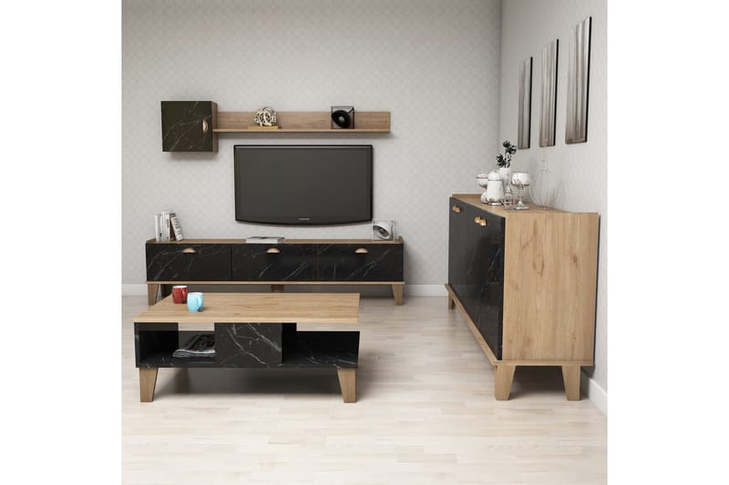 Living Room Furniture Set Eik|Marmor - Møbler - Møbelsett - Møbelsett til stue