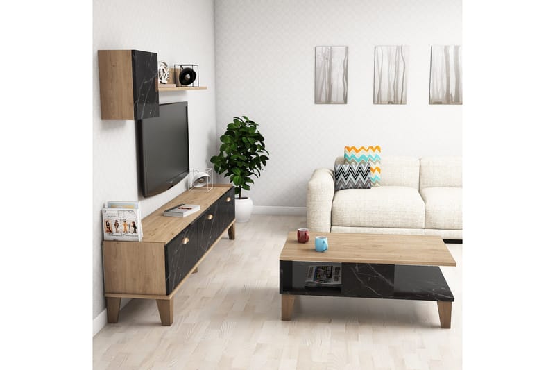 Living Room Furniture Set Eik|Marmor - Møbler - Møbelsett - Møbelsett til stue
