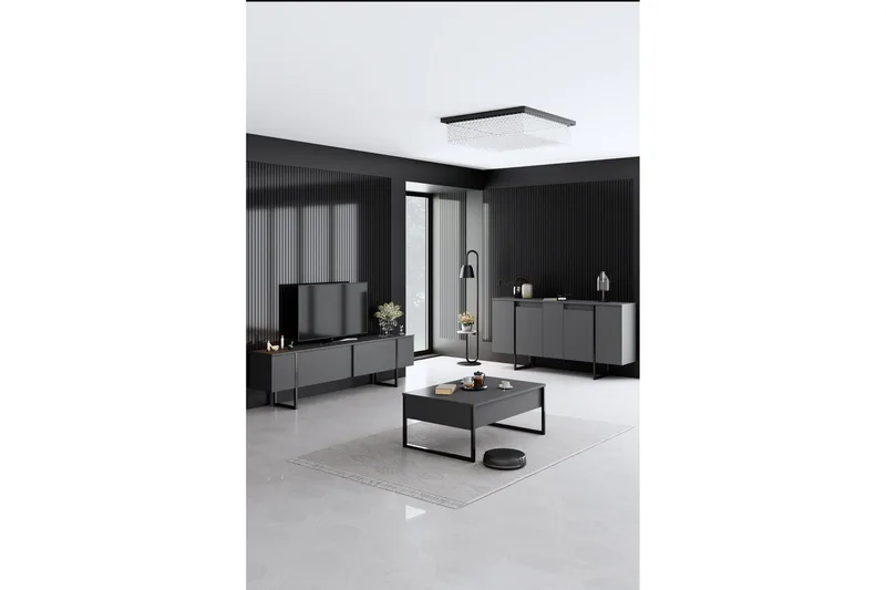 Luxe Møbelsett til stuen, Antrasitt