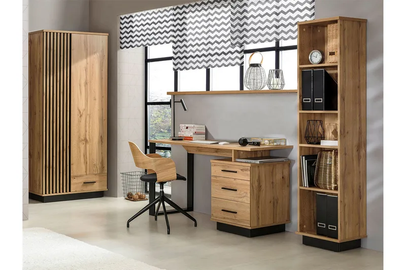 Møbelsett til stuen, Svart|Eik