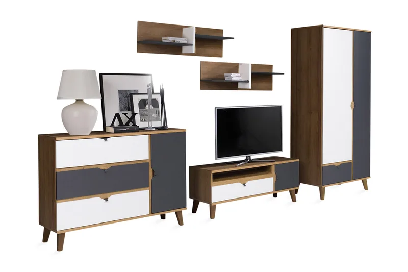 Memone Møbelsett Stue - Beige / Grå /  Hvit - Møbler - Møbelsett - Møbelsett til stue