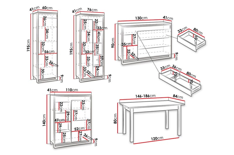 Quant Stuesett - Eik/Svart - Møbler - Møbelsett - Møbelsett til stue