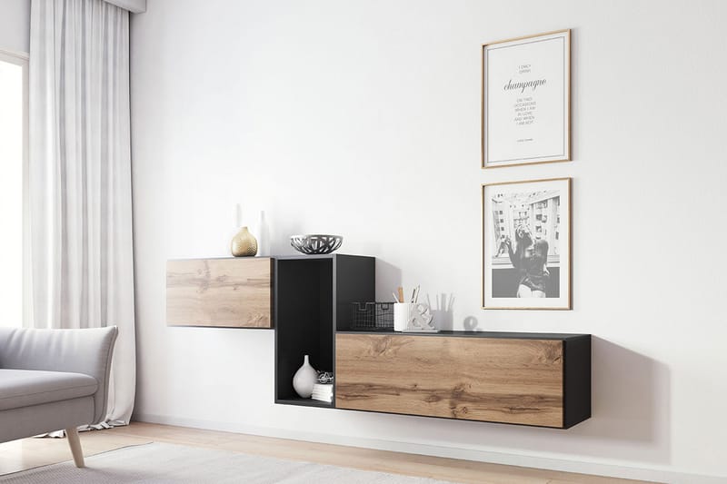Roco Mediamøbler - Beige / Grå /  Hvit - Møbelsett til stue