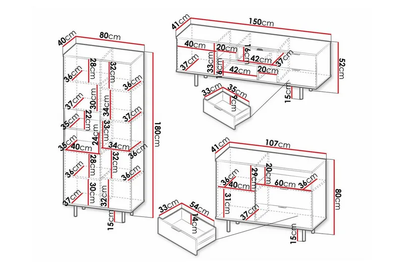 Staffin Møbelsett for Stue - Svart - Møbler - Møbelsett - Møbelsett til stue