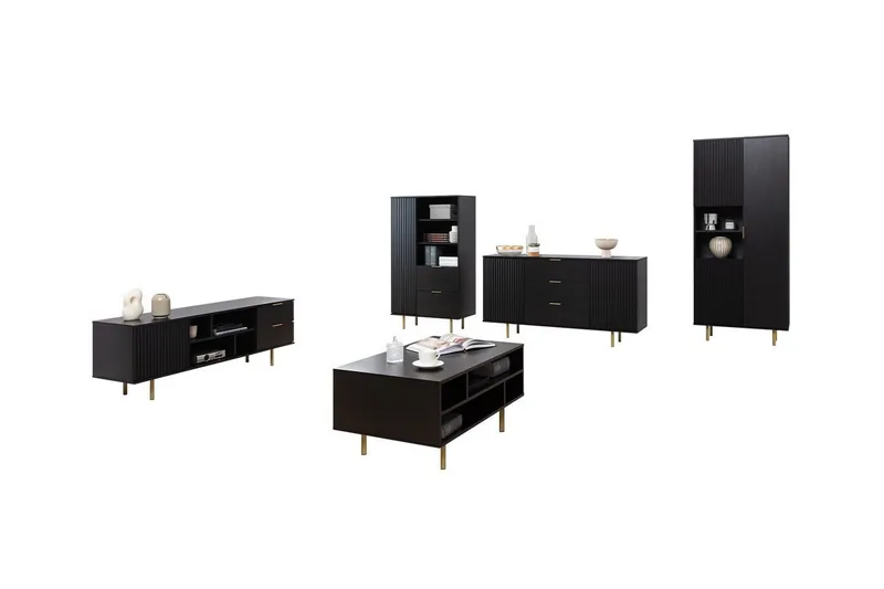 Staffin Møbelsett for Stue, Svart